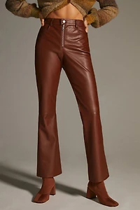 Avec Les Filles Vegan Leather Kick-Flare Pants