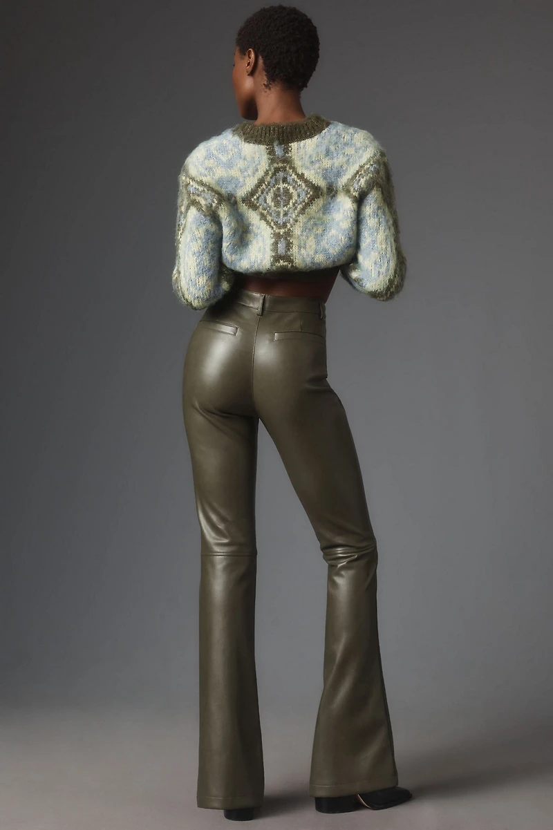 Avec Les Filles Vegan Leather Kick-Flare Pants