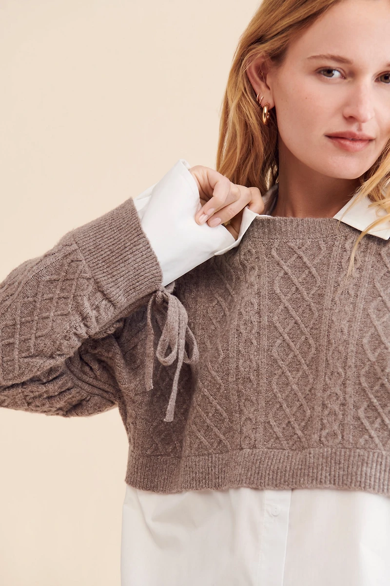 ASTR the Label Carol Mixed Media Sweater