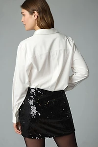 Mare Buttondown Sequin Twofer Mini Dress