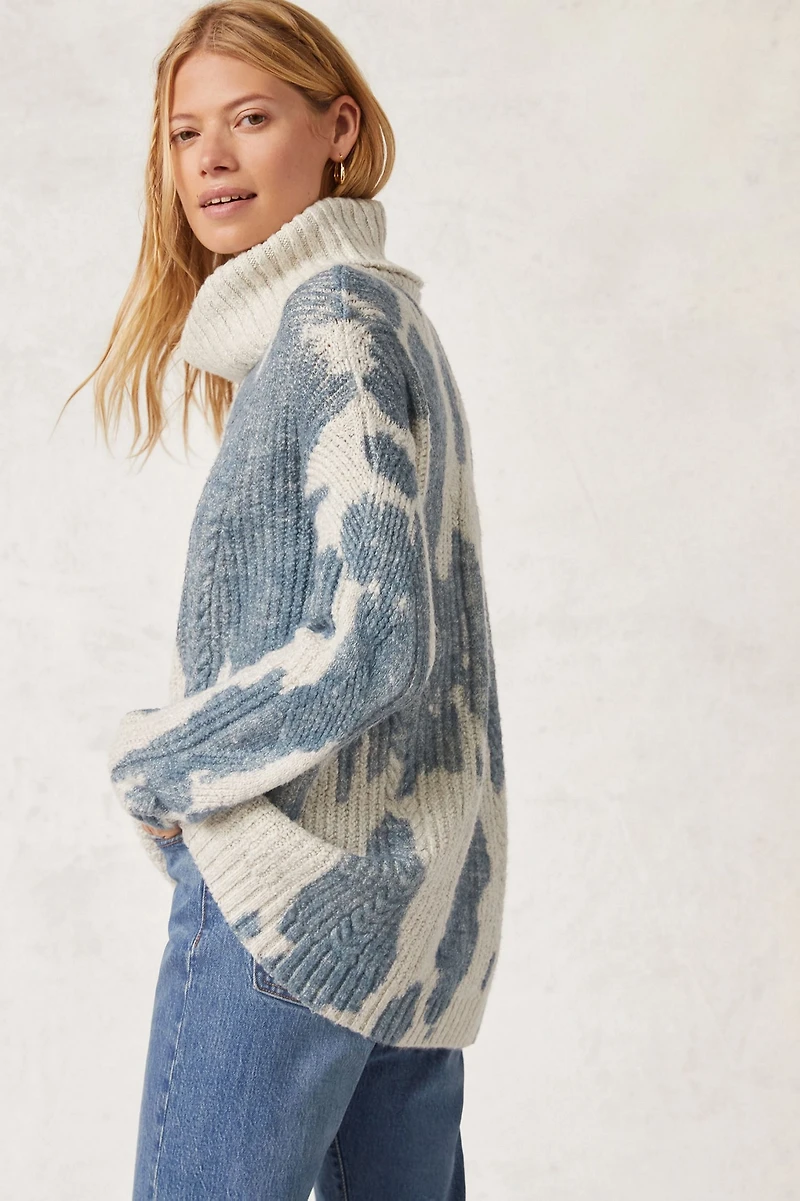 Pilcro Spotted Turtleneck Sweater