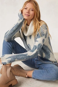 Pilcro Spotted Turtleneck Sweater