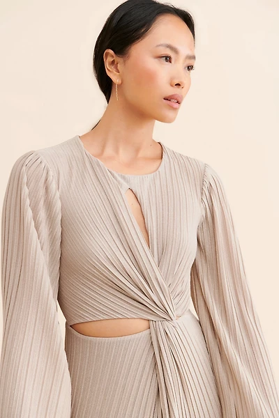 Significant Other Long-Sleeve Cutout Twist Maxi Dress