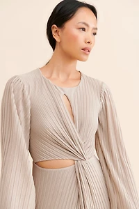 Significant Other Long-Sleeve Cutout Twist Maxi Dress