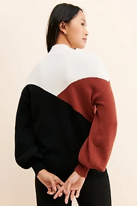 Laundry by Shelli Segal Colorblock Mock Neck Sweater