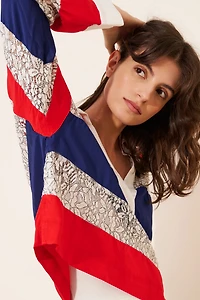 Maeve Long-Sleeve Paneled Rugby Top