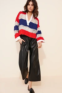 Maeve Long-Sleeve Paneled Rugby Top