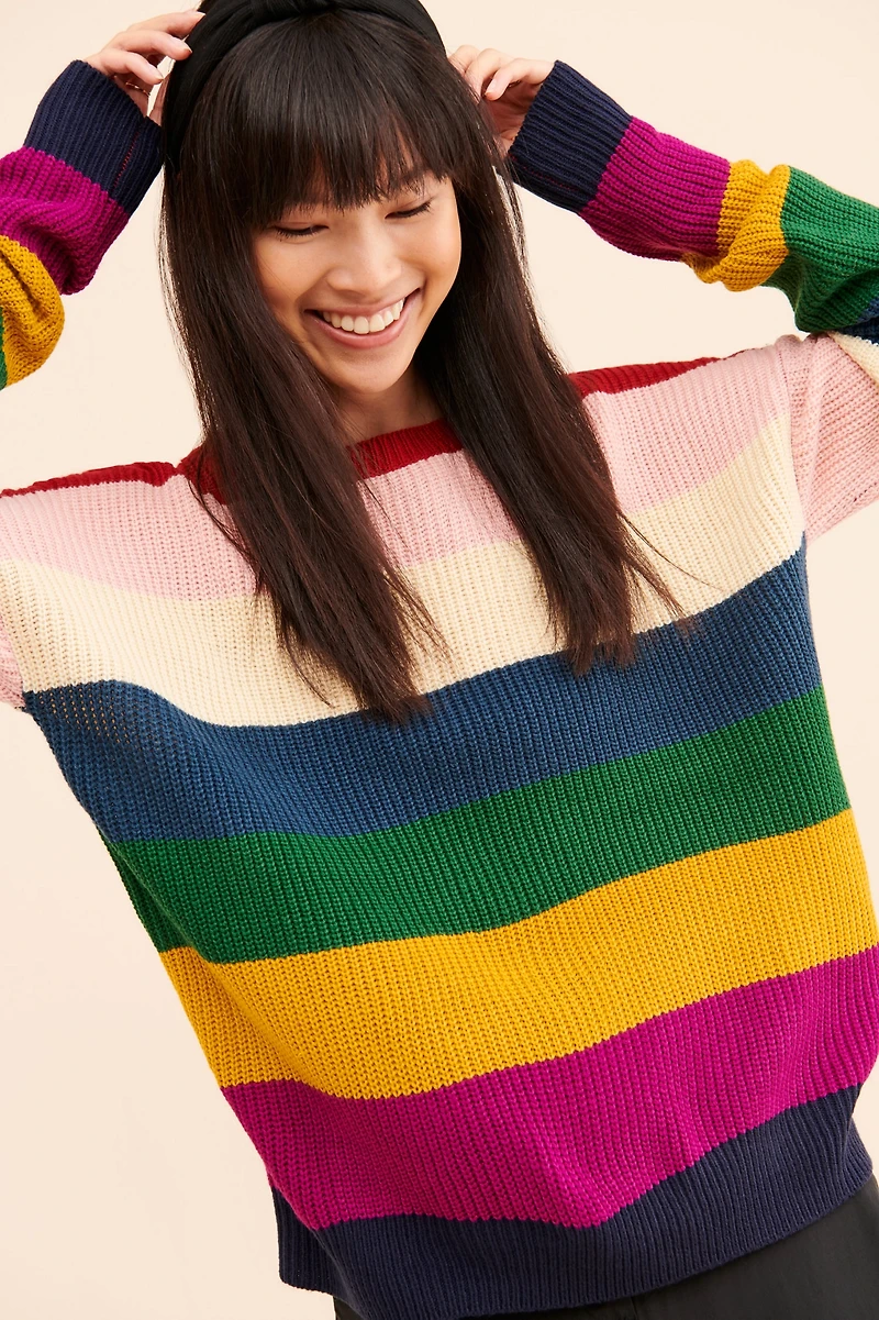 English Factory Rainbow Stripe Pullover