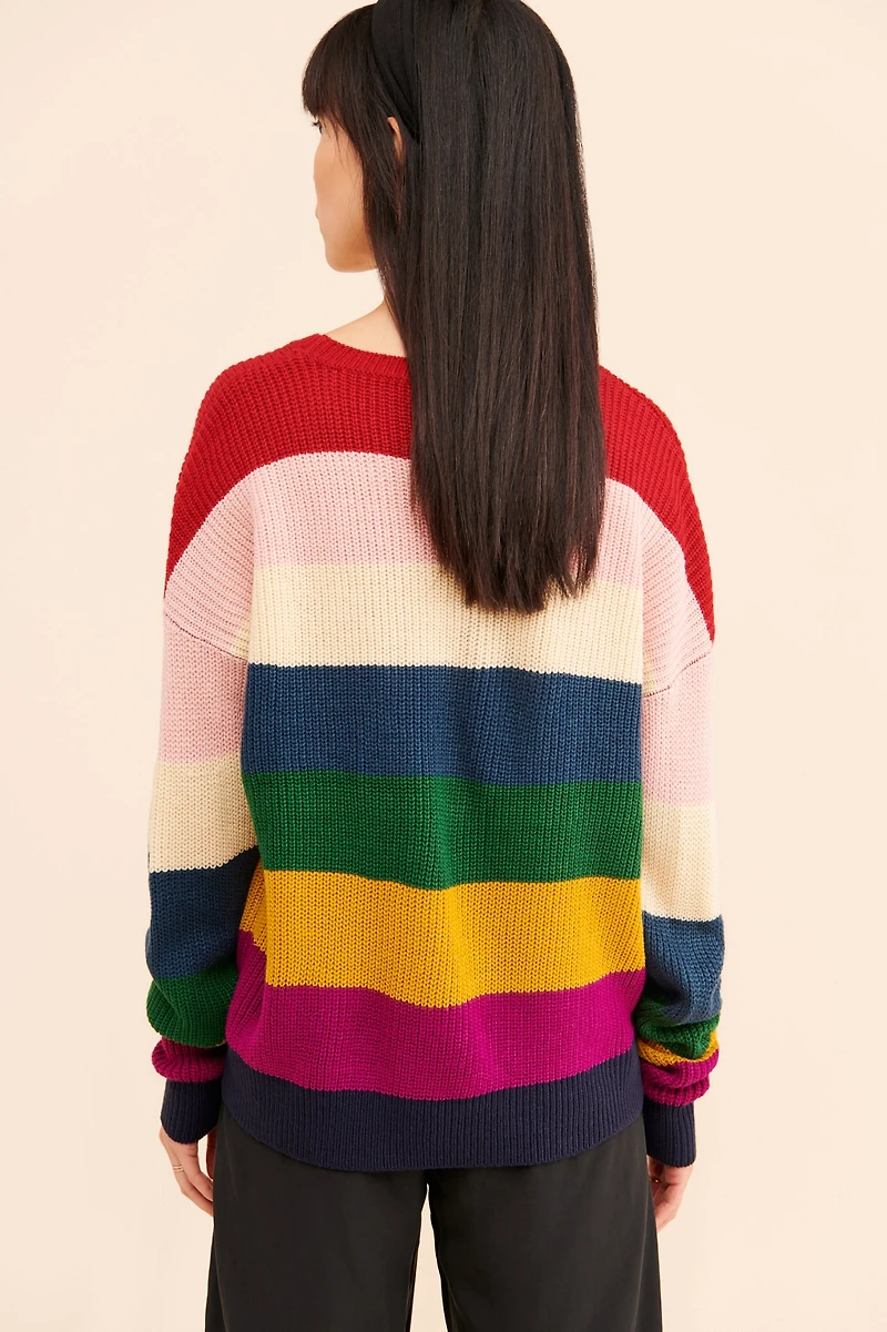 English Factory Rainbow Stripe Pullover