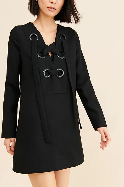 English Factory Front Lace Up Dress