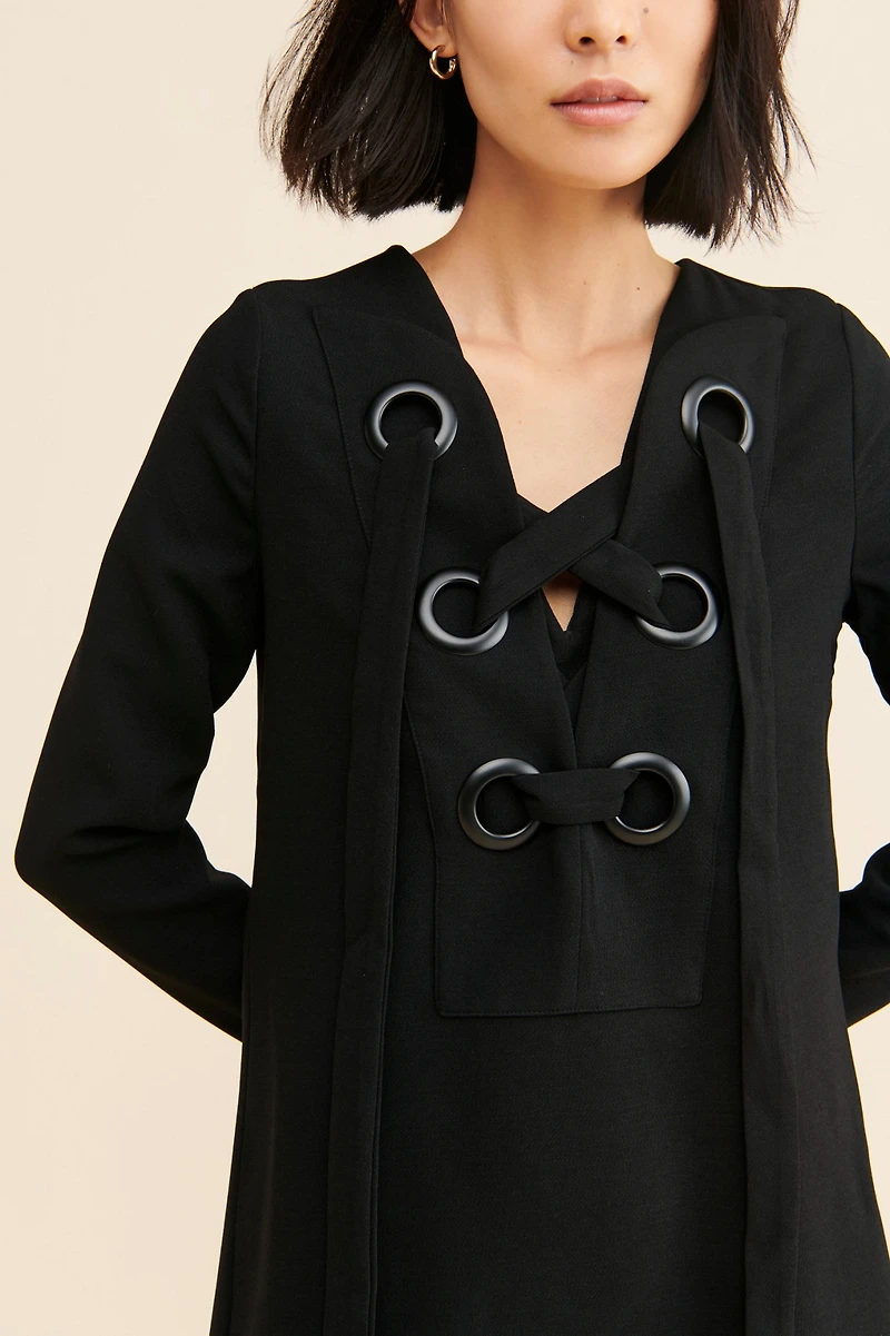 English Factory Front Lace Up Dress