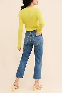AGOLDE Riley Cropped Slim Straight Jeans