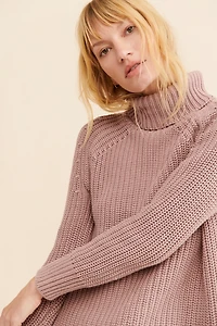 $525 Turtleneck Shaker Pullover