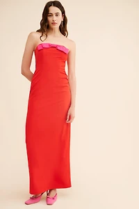 Flat White Bow Midi Dress