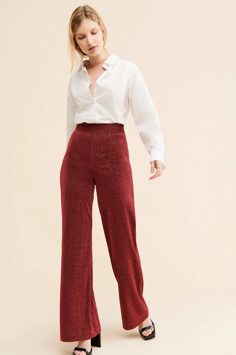 Audette Seventeen Metallic High-Rise Pants