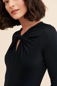 FARM Rio Twist-Front Cutout Bodysuit
