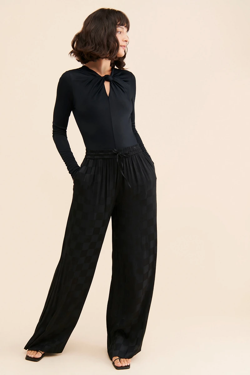 FARM Rio Twist-Front Cutout Bodysuit