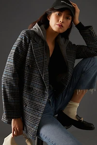 Avec Les Filles Double-Breasted Hooded Coat