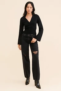 Laundry by Shelli Segal Knit Collared Sweater