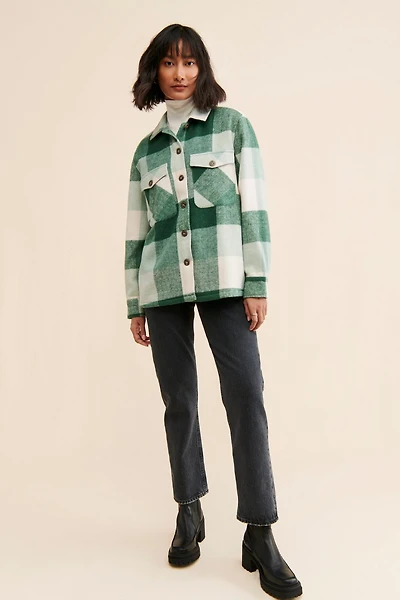 WeWoreWhat Buffalo Plaid Shirt Jacket