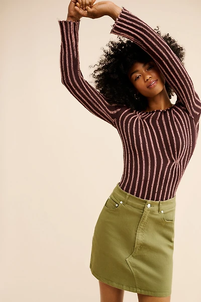 Pilcro Denim Fitted Mini Skirt