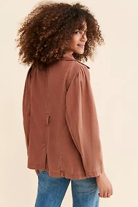 Puff Sleeve Twill Jacket