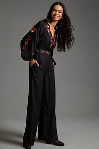 FARM Rio Embroidered Wide Leg Jumpsuit