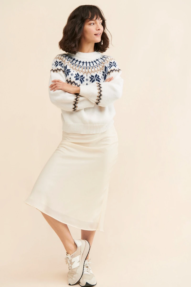 Moon River Crew Neck Fair Isle Sweater