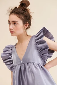 Dhruv Kapoor Metallic Babydoll Midi Dress