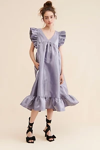 Dhruv Kapoor Metallic Babydoll Midi Dress