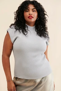 Eloquii Metallic Mock Neck Sweater