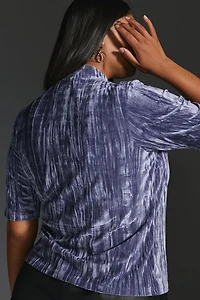 Pilcro Velveteen Mock Neck Top