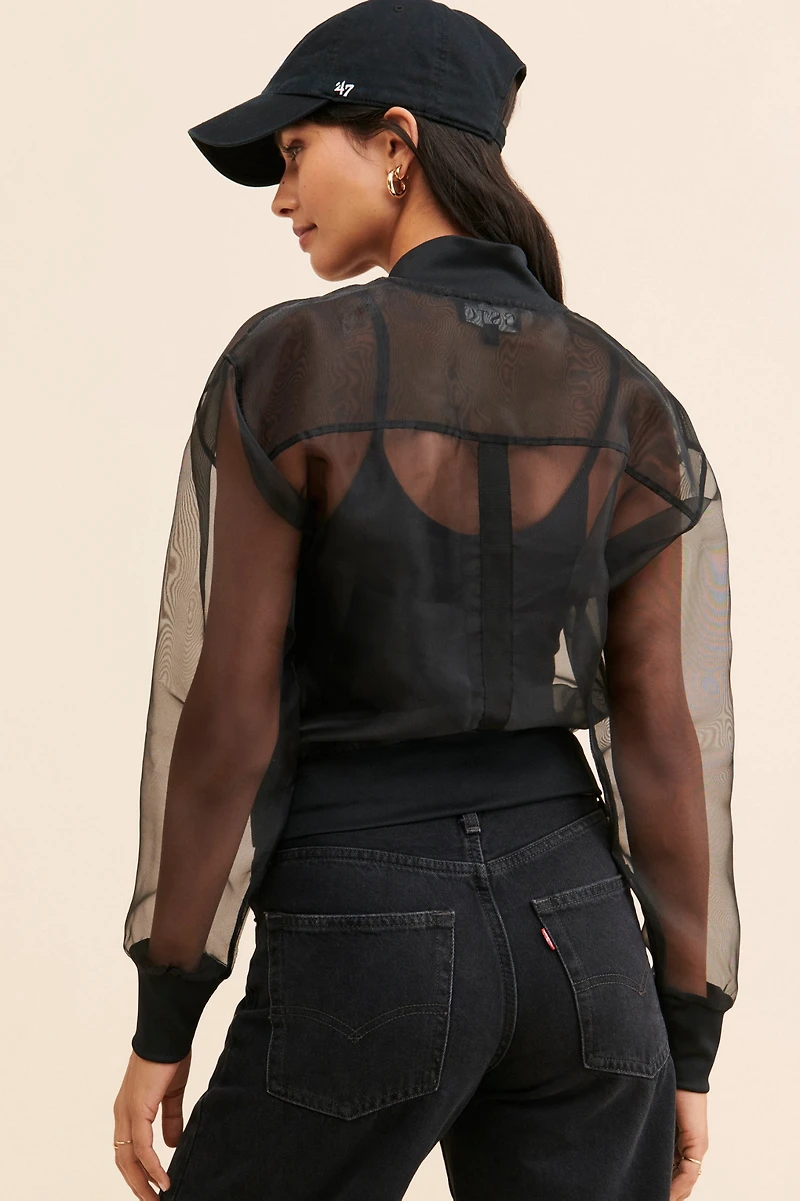 GSTQ Sheer Bomber Jacket