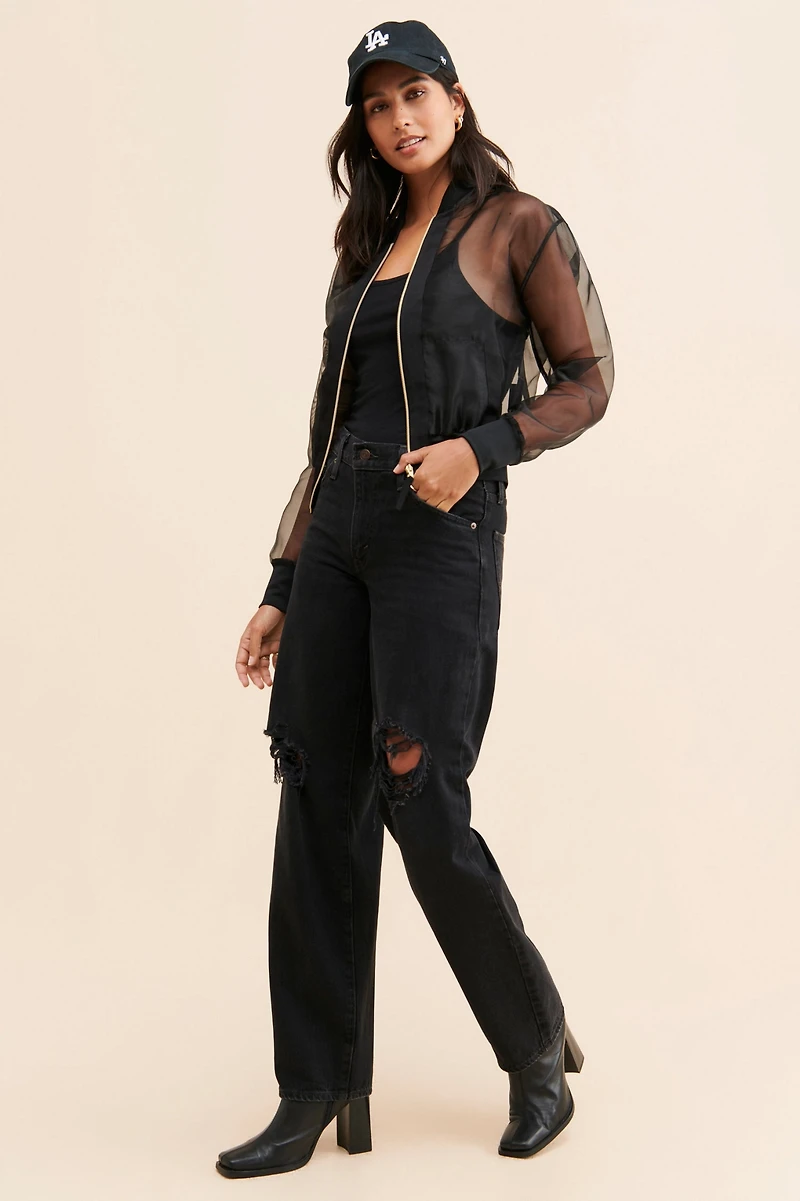 GSTQ Sheer Bomber Jacket