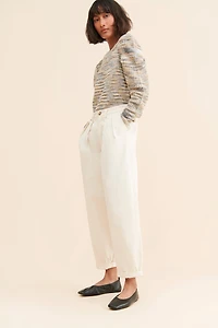 En Saison Puff-Sleeve Knit Sweater