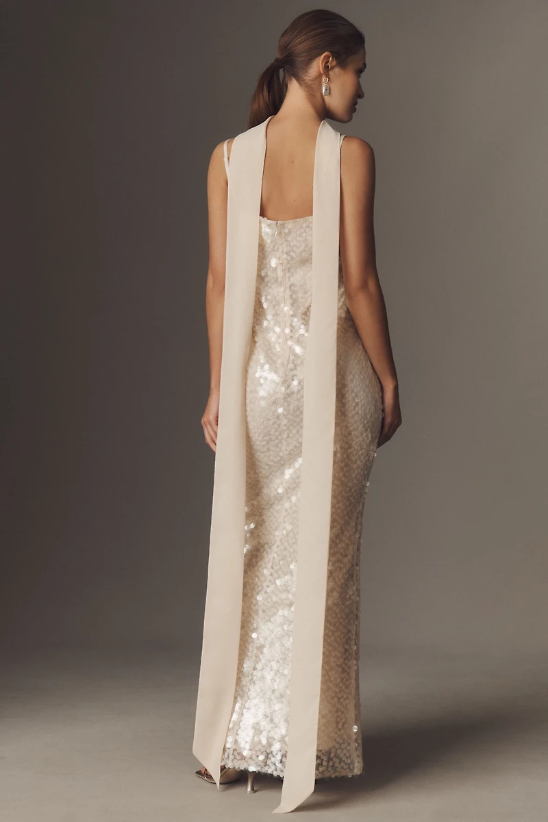 Mare Liquid Sequin Column Maxi Dress