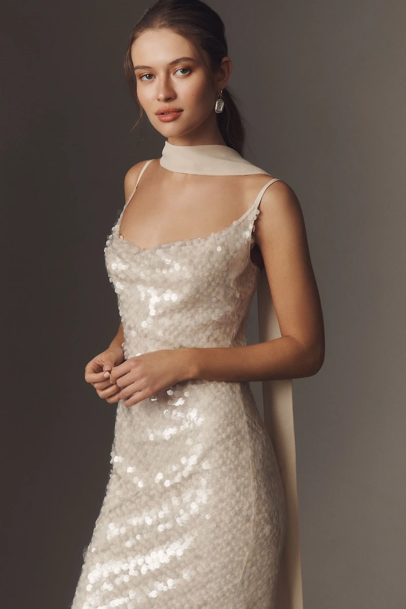 Mare Liquid Sequin Column Maxi Dress