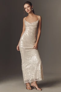 Mare Liquid Sequin Column Maxi Dress