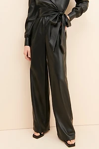 Bellevue Vegan Leather Wrap Jumpsuit