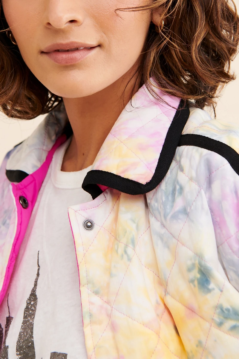 Avec Les Filles Tie-Dye Reversible Quilted Jacket
