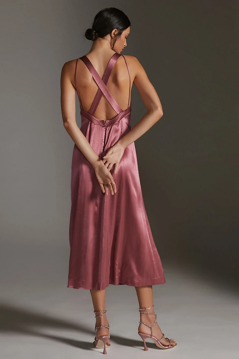 Cross-Back Midi Dress