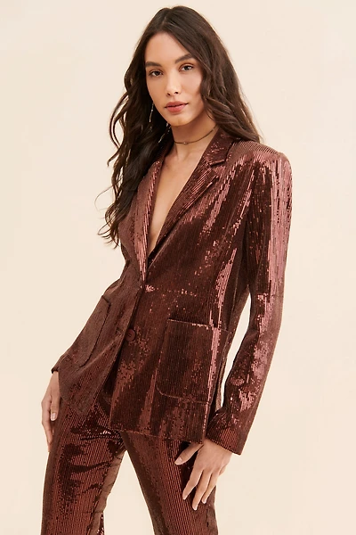 Flat White Disco Sequin Blazer