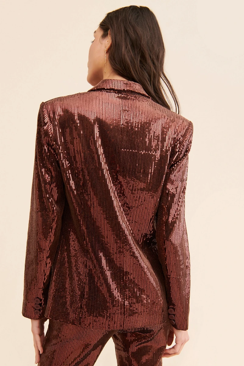 Flat White Disco Sequin Blazer