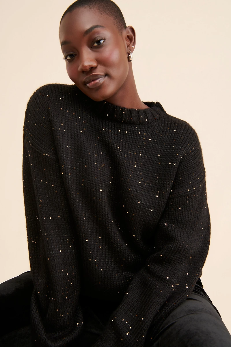 Eloquii Sequin Knit Sweater