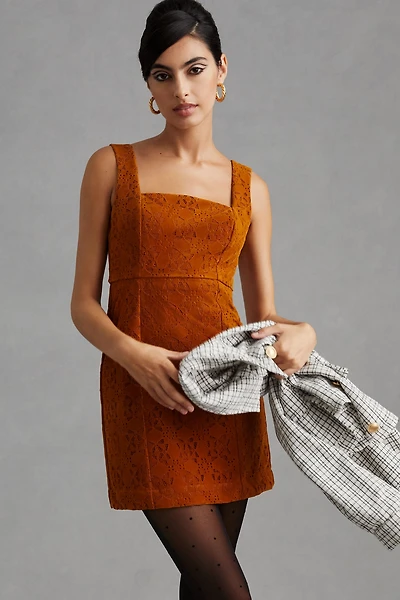 Maeve Faux Suede Shift Mini Dress