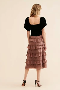 Rachel Parcell Tiered Ruffle Midi Skirt