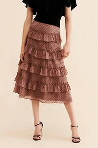 Rachel Parcell Tiered Ruffle Midi Skirt