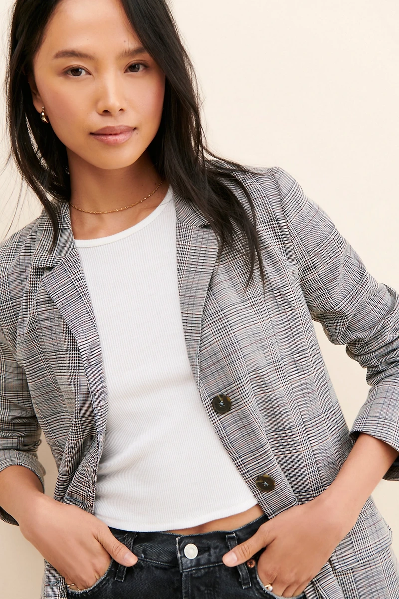 Steve Madden Get Plaid Blazer