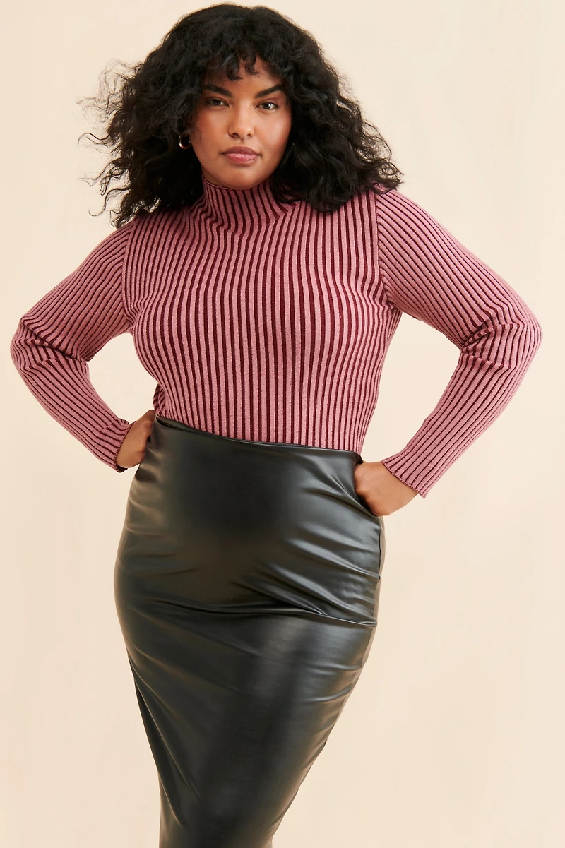Eloquii Two Toned Ribbed Sweater