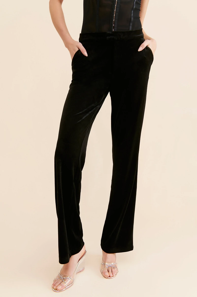 Good American Velvet Flare Trousers